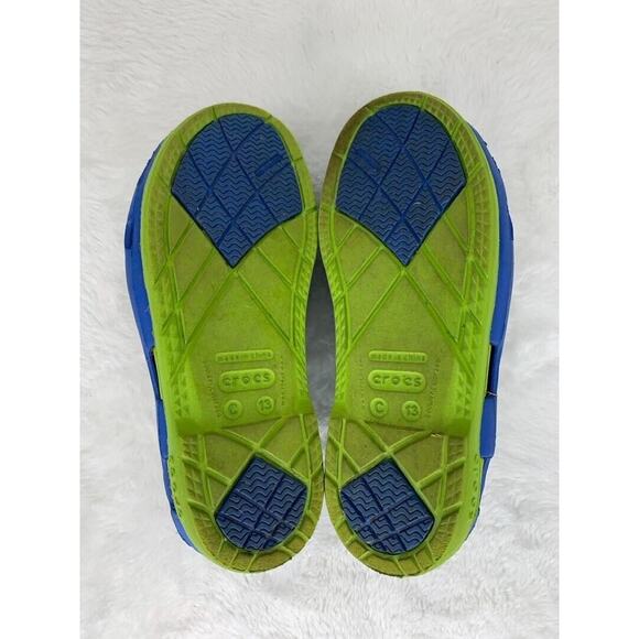 Kids Crocs Blue & Green Slip-On Shoes Size 13 Durable & Lightweight - Picture 8 of 8